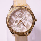 44 mm grande tono de oro Guess Cuarzo reloj con variedad de dial floral
