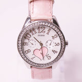 Pink Heart Guess Chronograph Watch for Women 36mm Quartz Vintage