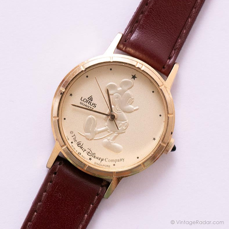 Tone d'or vintage Lorus Mickey Mouse montre V811-1410 R0 par Seiko