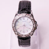 Silberton Guess Uhr Für Frauen Mutter des Perlenblatts WR100 Vintage