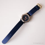 Vintage Lieve sette orologio da polso | Orologio quadrante blu con rotary Smussatura