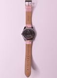 Silberton Guess Damen Uhr mit rosa Lederband Vintage