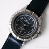 Hombre vintage de plateado reloj por tlc | Reloj de pulsera de dial negro de los 90