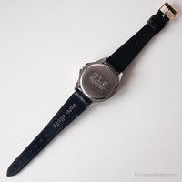 Vintage Silver-tone Mens Watch by TLC | 90s Black Dial Wristwatch