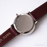 Vintage Quaro Silver-Tone montre Pour elle | Dames à cadran noir montre