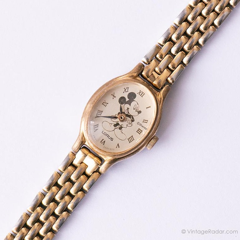 Tiny Lorus Gold-tone Mickey Mouse Watch | Disney Gift Watch 