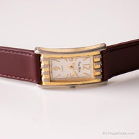 Vintage Pierre Nicol Uhr für sie | Rechteckiges Gold-Ton Uhr