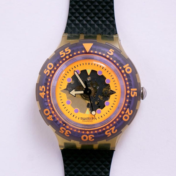 1990 سويسري swatch مشاهدة | Hyppocampus SDK103 هيكل عظمي swatch راقب
