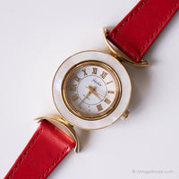 Vintage Gold-tone Fashion Watch for Ladies | Pearl Bezel Wristwatch