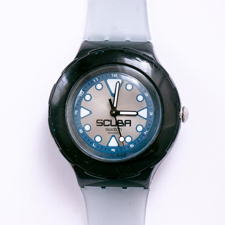 BLUE SQUIGGLE SDB118 Vintage Swatch Watch | 90s Scuba Swatch  display picture 2