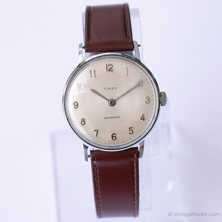1983 Mechanical Timex Minimalist Watch 80s Windup Watches for