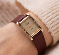 RARE Jules Jurgensen Ladies Quartz Watch with Diamond Bezel Vintage