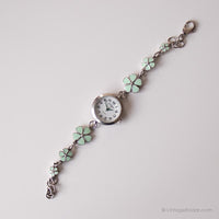 Vintage Silver-Tone Dionysos Uhr | Blumen Uhr für Damen