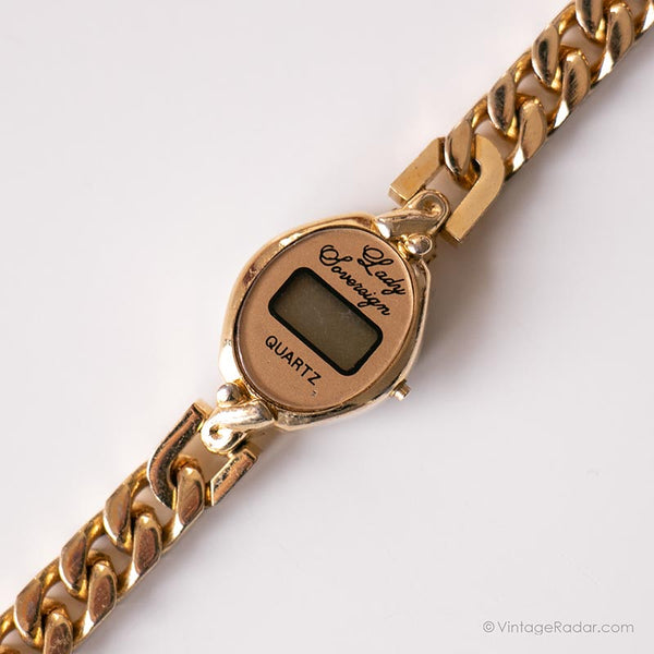 Vintage Lady Souverän Uhr für sie | Gold-Ton digital Uhr