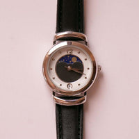 Silver-tone Moonphase Watch for Women | Vintage Moon Phase Quartz