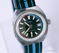 1971 Timex Marlin Pepsi Taucher NATO -Gurt Uhr | 70er Jahre Timex Mechanisches Datum Uhr