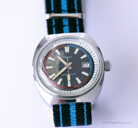 1971 Timex Marlin Pepsi Diver Nato Strap Watch | 70s Timex Mechanical Date Watch