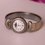 Silver-tone Ladies Wrangler Moon Phase Watch | Vintage Moonphase Watches