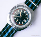 1971 Timex Marlin Pepsi Diver STRAP NATO montre | 70 Timex Date mécanique montre
