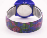 Azul Isaac Mizrahi reloj para mujeres con correa floral | Relojes vintage
