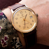 Antiguo Jules Jurgensen Fecha de alineación reloj Incabloc Automático