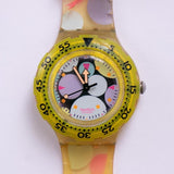 1991 Vintage Swatch Guarda | SDK105 Uva marina degli anni '90 Swatch Orologio