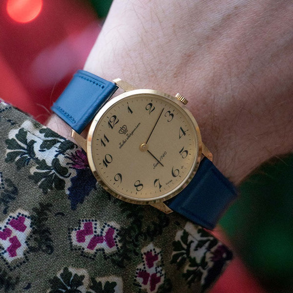 RARE Jules Jurgensen Mens Handwinding Wristwatch Swiss Made Vintage