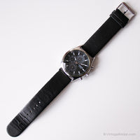 Vintage Lorus Chronograph Watch | Silver-tone Watch with Black Dial