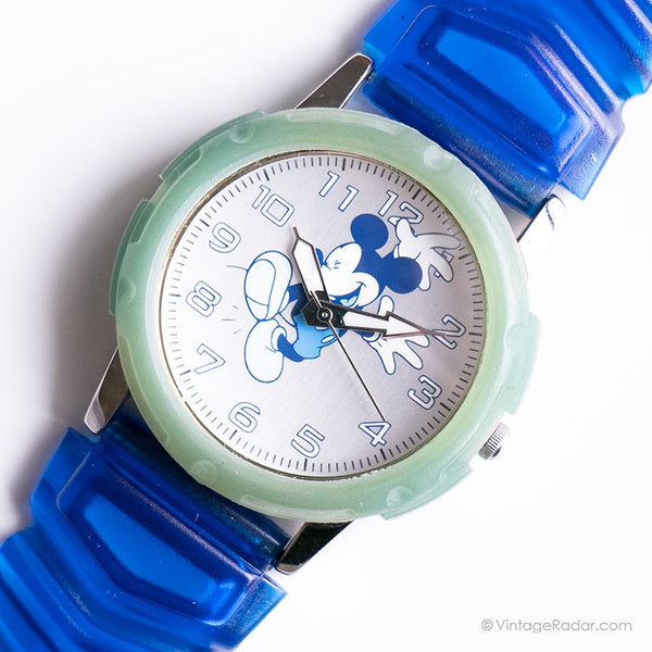 Vintage SII von Seiko Mickey Mouse Uhr  | 90er Jahre Disney Armbanduhr blau