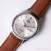 Tono plateado vintage Lorus Fecha reloj | Oficina de cuarzo de Japón reloj