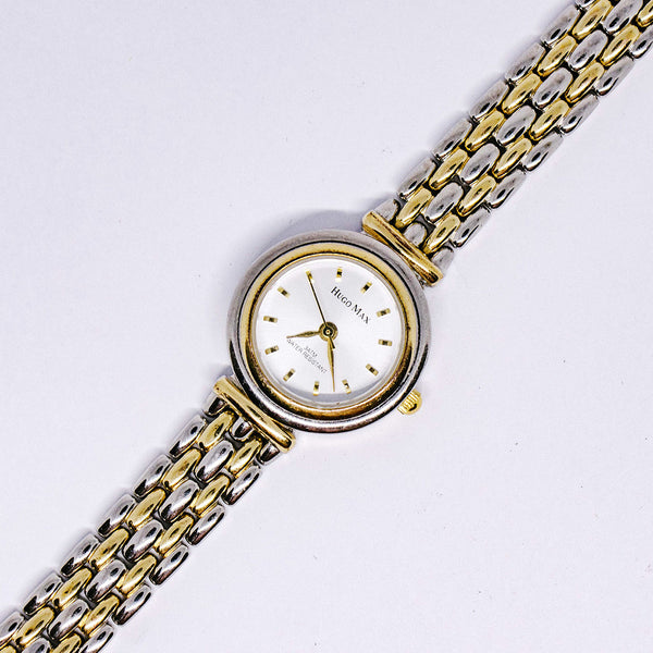 Hugo Max silbertoner Damen Uhr | 18K Gold plattiert Quarz Uhr