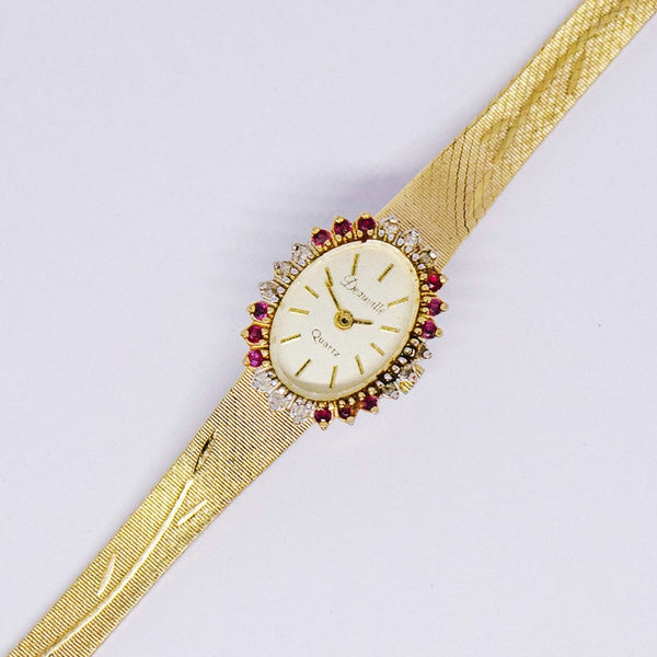 Gold-Ton-Deauville-Damen Uhr | Luxusquarz Uhr für Frauen