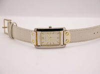 Vintage Isaac Mizrahi Live! Watch for Her Rectangular Dial & White Strap