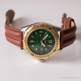 Vintage Two-tone Lorus Watch | Green Dial Date Watch