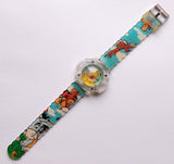 Winnie the Pooh & Amis aqua montre Vintage avec bracelet coloré