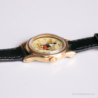 Gold-Ton-Klassiker Mickey Mouse Uhr | Disney Lorus Jahrgang Uhr