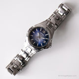 Vintage Edelstahl Lorus Uhr | Blaues Zifferblatt Japan Quarz Uhr