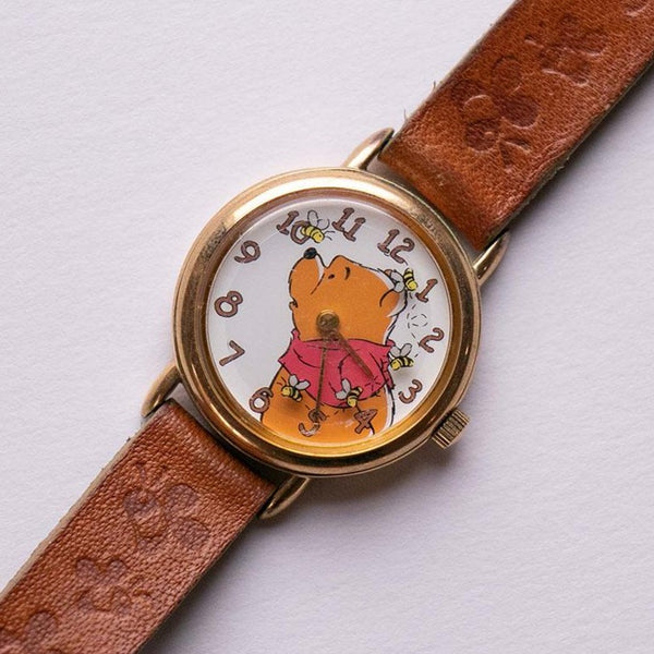 90s Timex Winnie the Pooh & Bees Watch Vintage - وظيفة النحل الدوار
