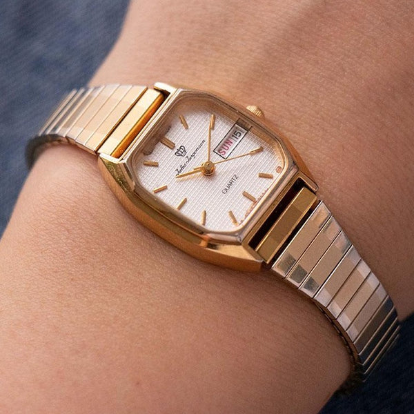 Jour et date vintage Jules Jurgensen Quartz montre | Femmes classiques montre