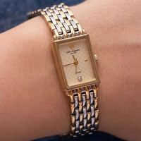 Rectangular vintage Jules Jurgensen Desde 1740 reloj para mujeres