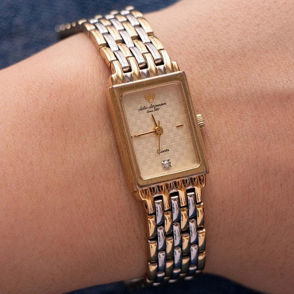 Rectangular vintage Jules Jurgensen Desde 1740 reloj para mujeres