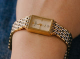 Rectangulaire vintage Jules Jurgensen Depuis 1740 montre pour femme