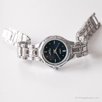 Vintage Silver-tone Lorus Watch for Her | Blue Dial Ladies Wristwatch