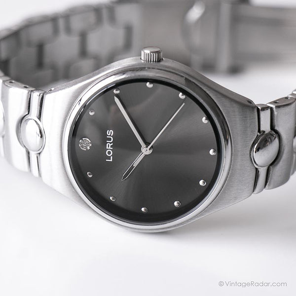 Vintage Black Dial Lorus Watch | Elegant Japan Quartz Watch
