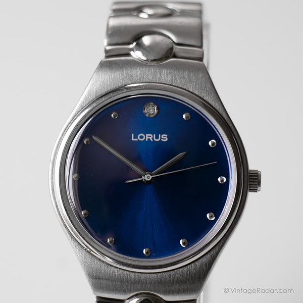 الفولاذ المقاوم للصدأ خمر Lorus ساعة الكوارتز | ساعة الاتصال الهاتفي الأزرق