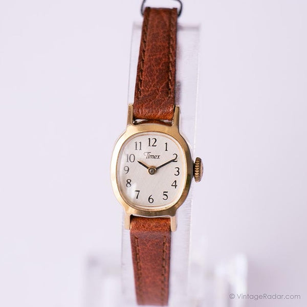 Tono in oro elegante Timex Orologio da donna | Timex Orologio vintage meccanico