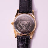 Vintage classique Guess montre avec sangle en cuir noir et chiffres romains