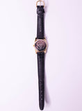 Vintage classico Guess Guarda con cinturino in pelle nera e numeri romani