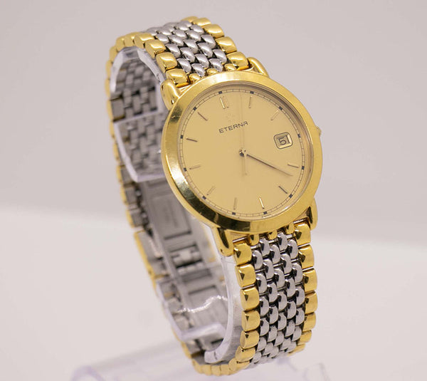 Vintage Gold-tone Eterna Watch for Women | Luxury Quartz Date Watch ...