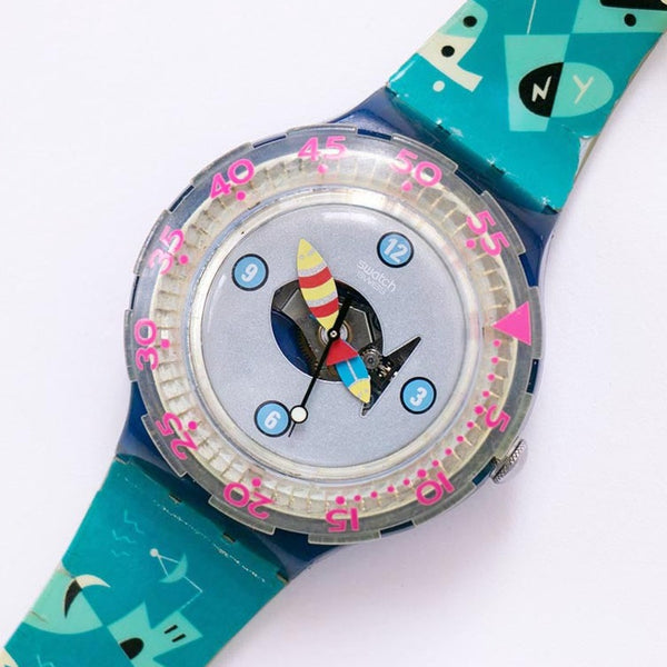 1999 FISCHLI SDN123 Scuba Swatch Watch | Vintage Swatch Watches